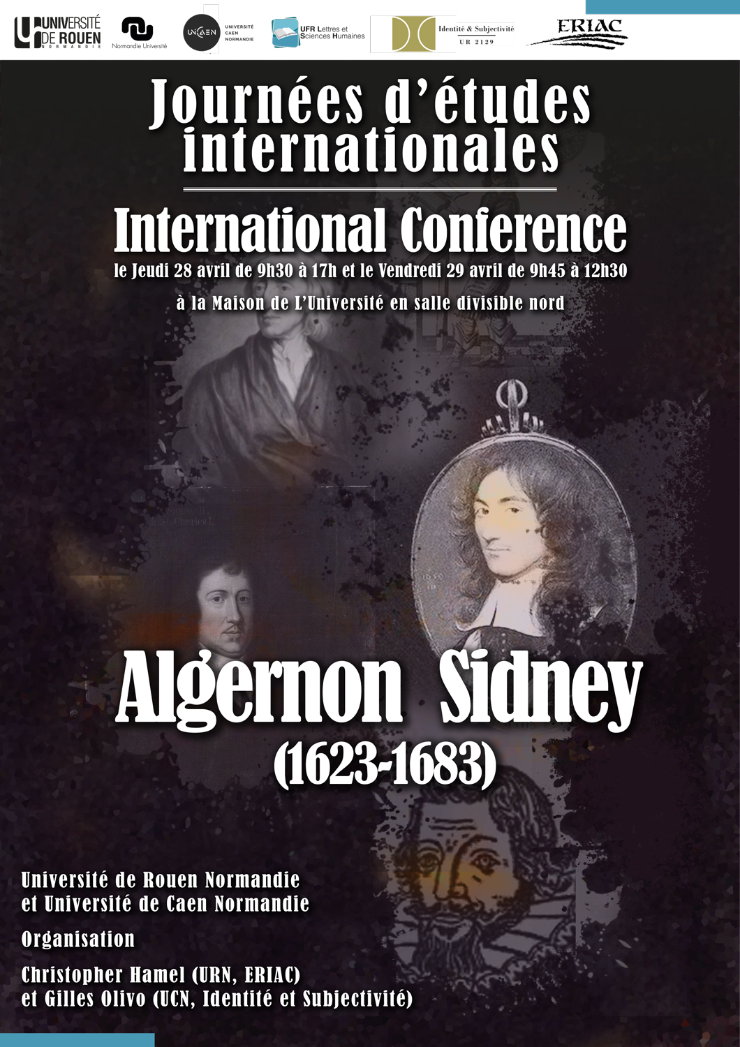 Affiche de la journée d'étude " Algernon Sidney (1623-1683)"