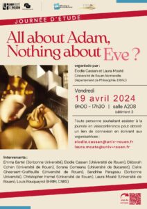 Affiche de la journée d'étude "All about Adam, Nothing about Eve?"