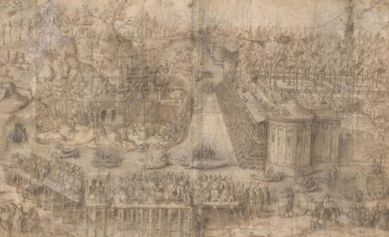 Affiche de la conférence "Behind the Scenes: Artisans, Artists, and Antiquarians in the Chivalric Festivals at the Court of Ferrara in the Renaissance"