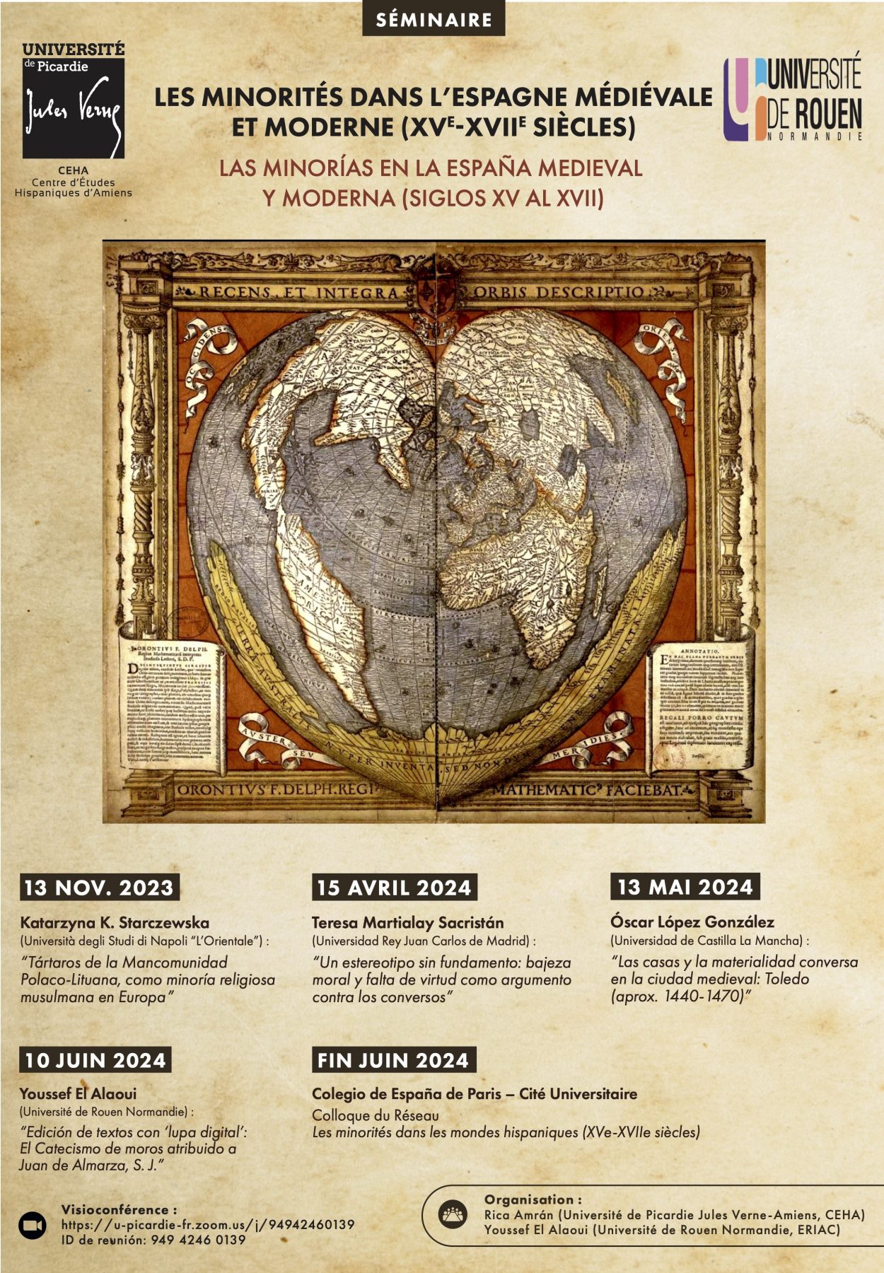 Affiche du séminaire "Séminaire « Les minorités dans l’Espagne médiévale et moderne (XVe-XVIIe siècles) »"