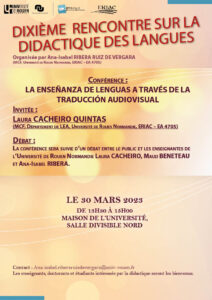 Affiche de la conférence "Dixième rencontre sur la didactique des langues"