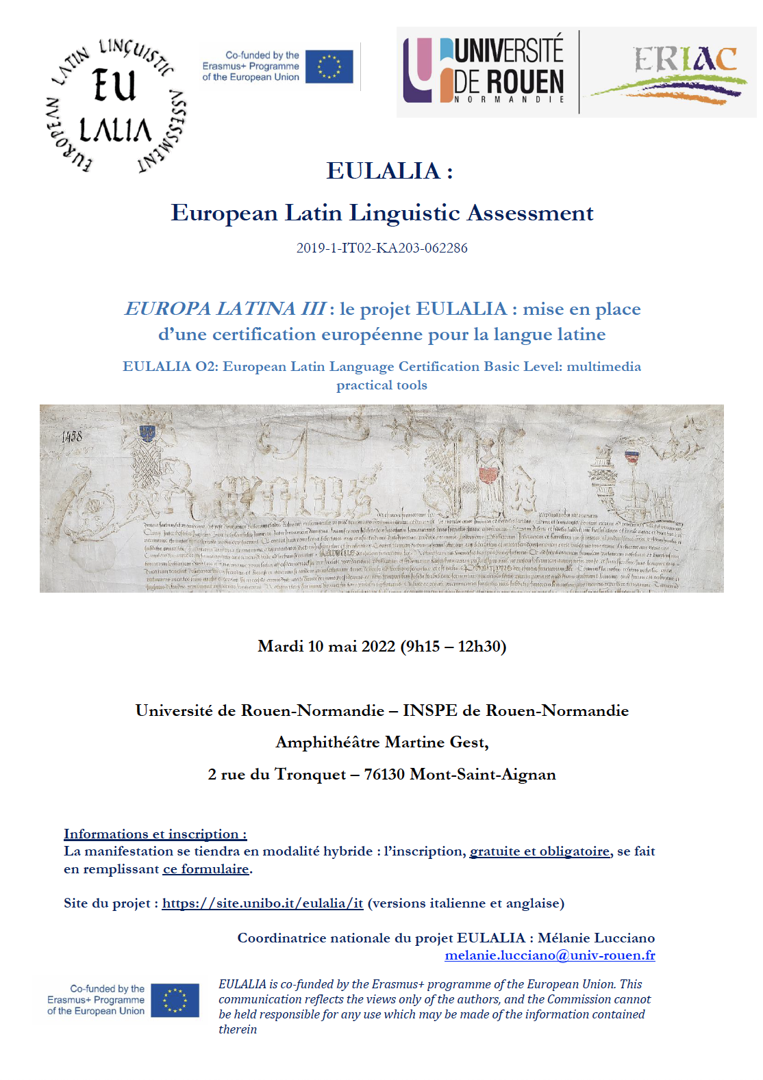 Affiche de la journée d'étude