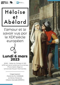 Affiche de la journée d'étude "Héloïse et Abélard, l’amour et le savoir vus par le XIXe siècle européen"