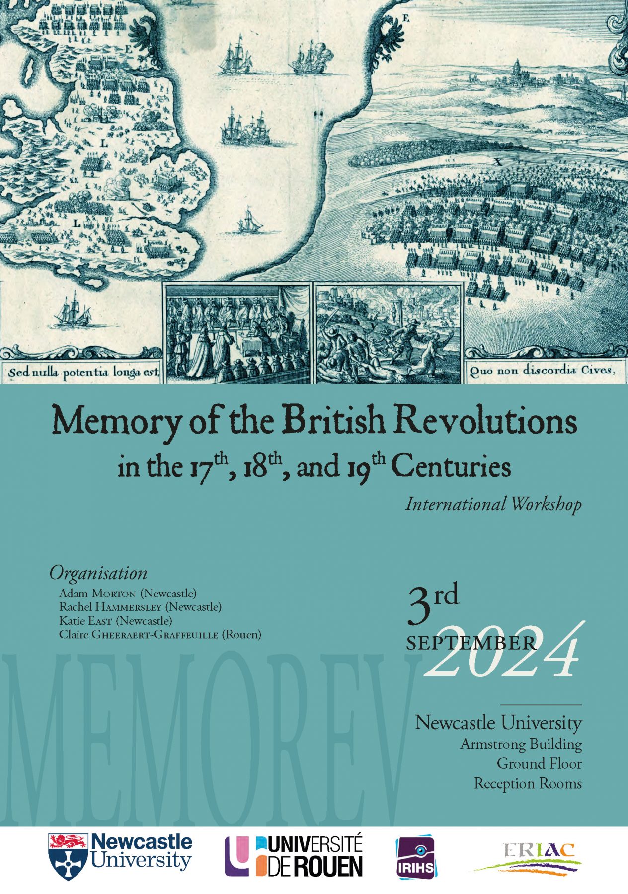 Affiche de la journée d'étude "Memory of the British Revolutions in the 17th, 18th, and 19th Centuries"