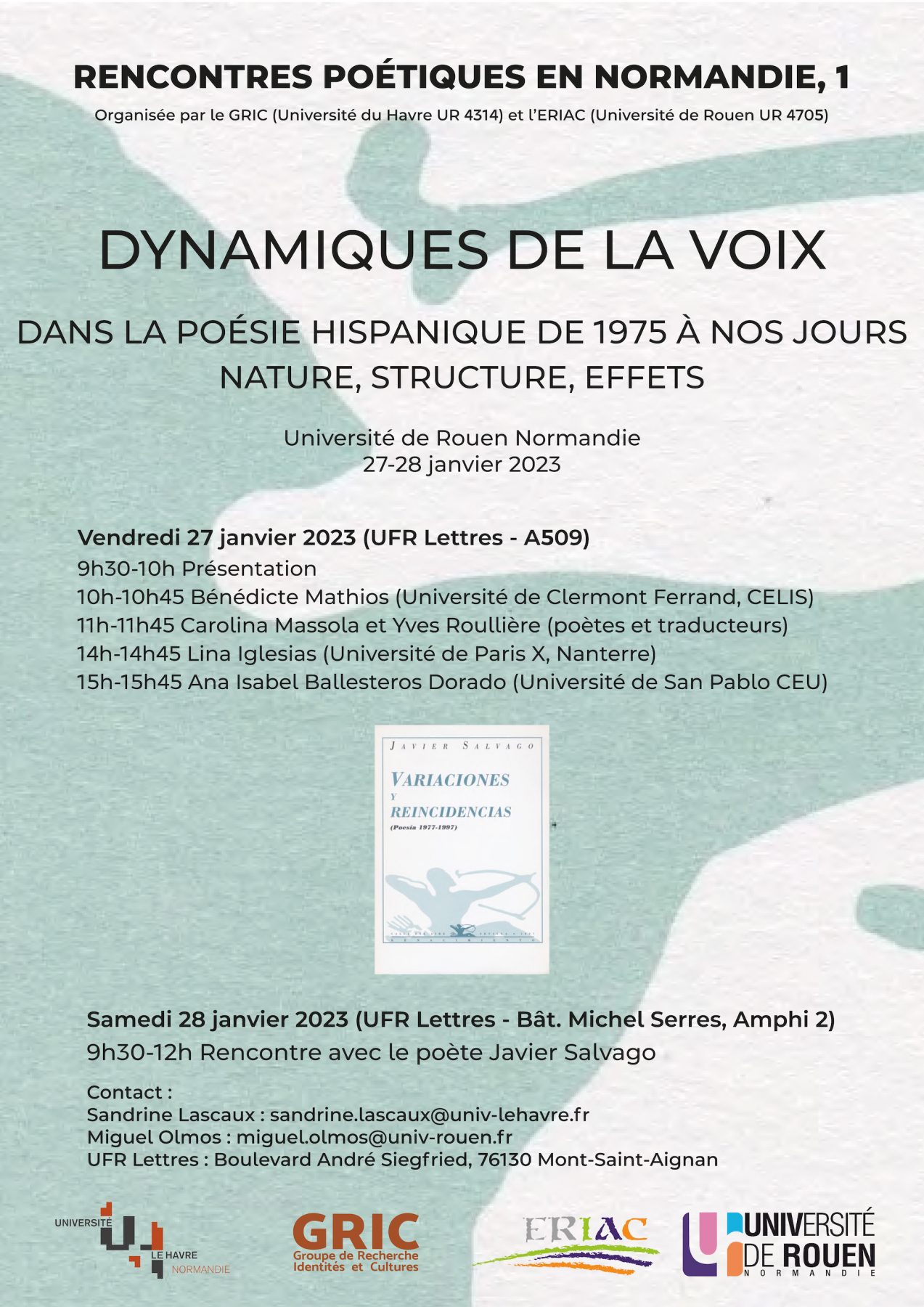 Affiche du colloque "Rencontres poétiques en Normandie, 1"