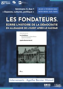Affiche du séminiare "Les fondateurs. Écrire l’histoire de la démocratie en Allemagne de l’Ouest après le nazisme"