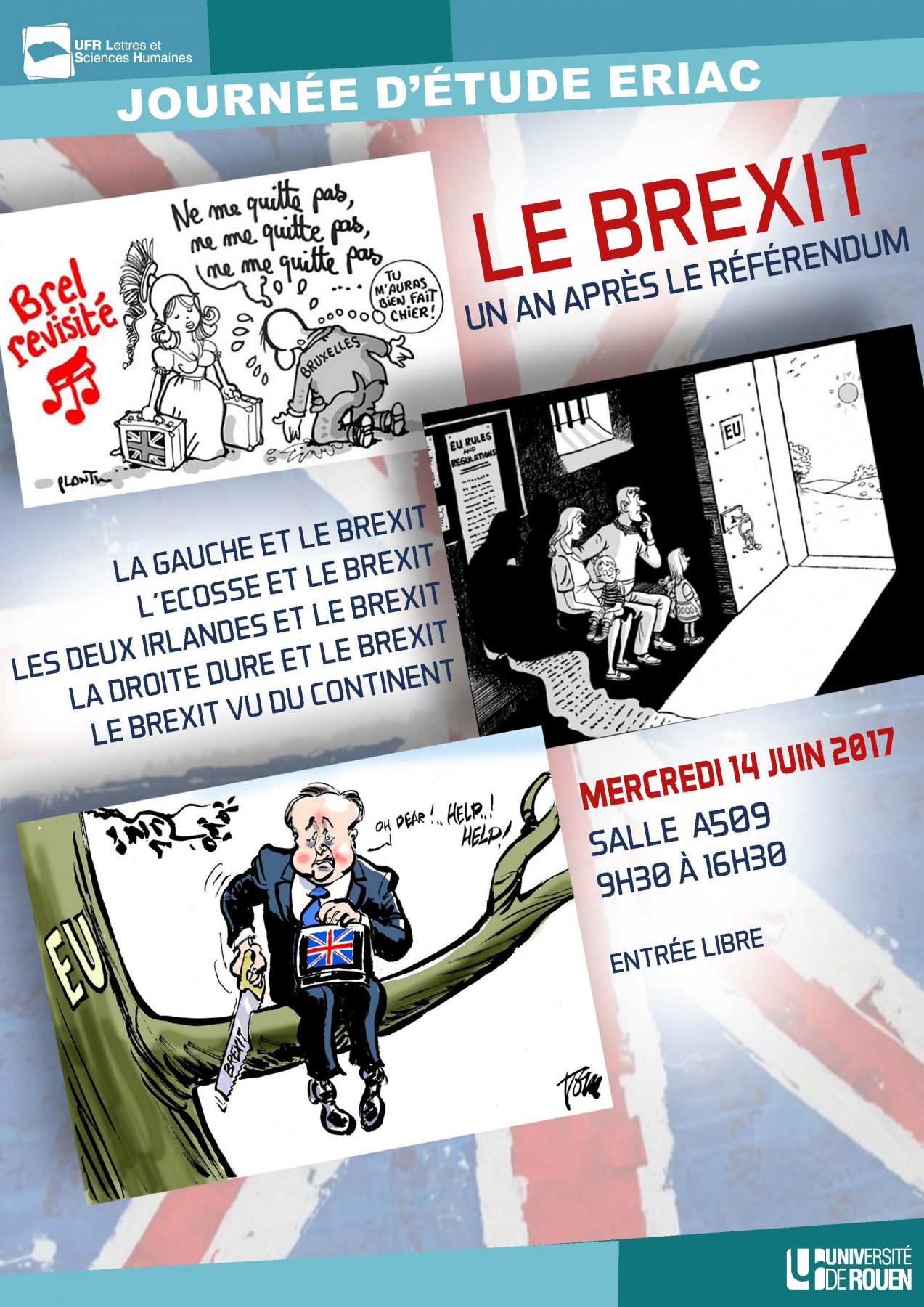 Affiche de la journée d'étude "Le Brexit, un an après le référendum britannique"