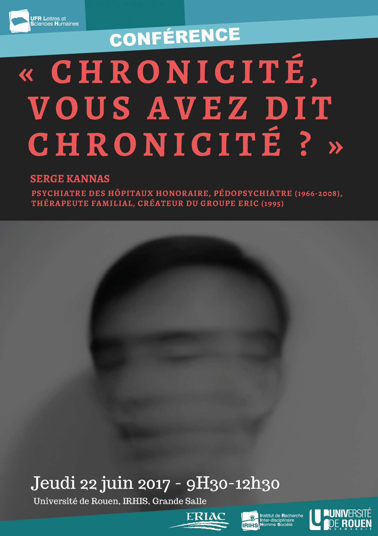 Affiche de la conférence "Chronicité, vous avez dit chronicité ?"