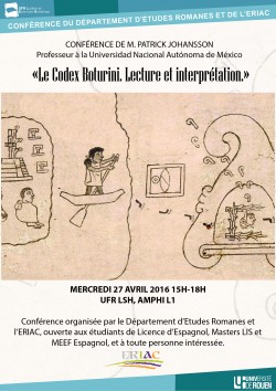Affiche de la conférence "Le Codex Boturini : Un récit pictographique de la migration des Aztèques"