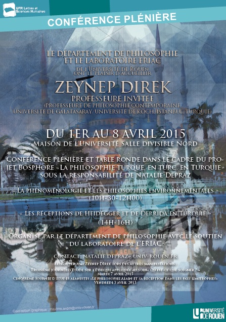 Affiche de la conférence "Conférences de Zeynep Direk"