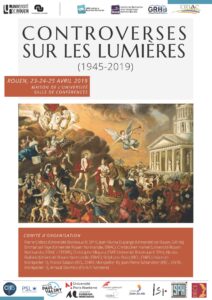 Affiche du colloque "Controverses sur les Lumières (1945-2019)"