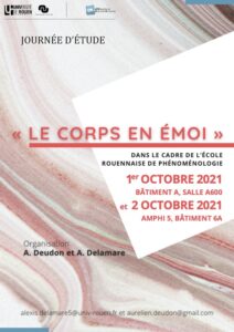 Affiche de la journée d'étude "Le corps en émoi"