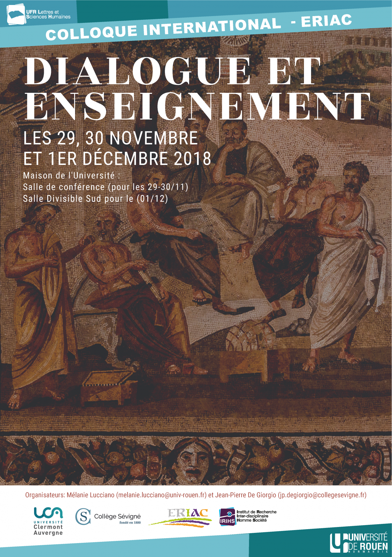 Affiche du colloque "Dialogue et enseignement"