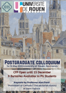 Affiche du colloque "Colloque jeunes chercheurs & chercheuses — Ecclesiastical History Society"