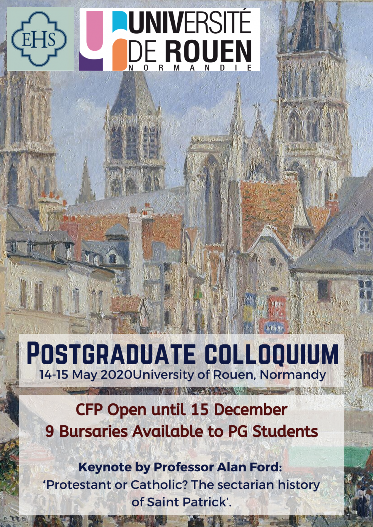 Affiche du colloque "Colloque jeunes chercheurs & chercheuses — Ecclesiastical History Society"
