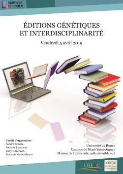 Affiche de la journée d'étude"Éditions génétiques et interdisciplinarité"