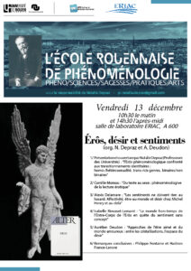 Affiche de la journée d'étude "Érôs, désir et sentiments"
