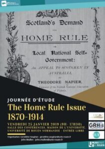 Affiche de la journée d'étude "The Home Rule Issue, 1870-1914"