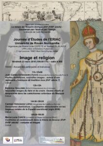 Affiche de la journée d'étude "Image et religion"