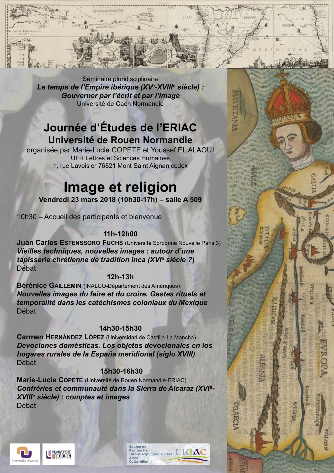 Affiche de la journée d'étude "Image et religion"