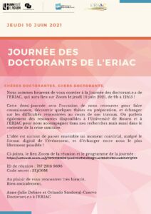 Affiche de la journée d'étude " Journée des doctorants 2021"