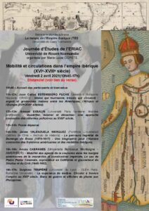 Affiche de la journée d'étude "Mobilité et circulations dans l’empire ibérique (XVIe-XVIIIe siècle)"