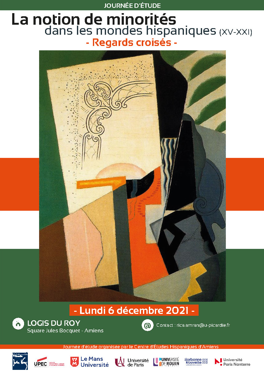 Affiche de la journée d'étude "La notion de minorités dans les mondes hispaniques (XV-XXI). Regards croisés"