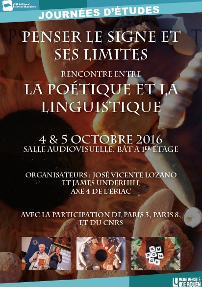 Affiche de la journée d'étude "Penser le signe et ses limites rencontre entre la poétique et la linguistique"