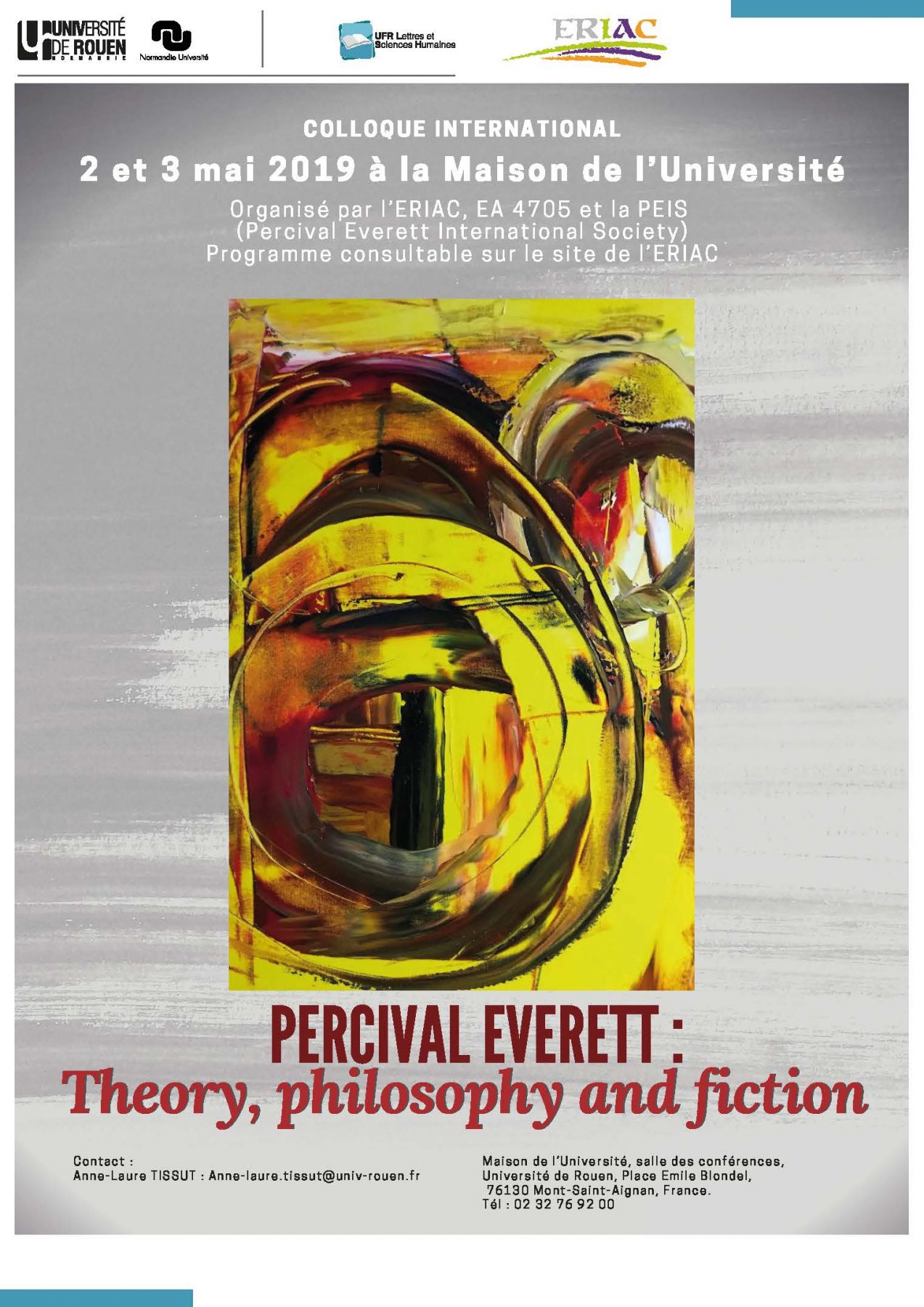 Affiche du colloque "Percival Everett: Theory, philosophy and fiction"