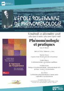 Affiche de la journée d'étude "Phénoménologie et pratiques"