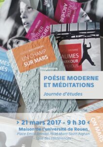 Affiche de la journée d'étude "Poésie moderne et méditations"