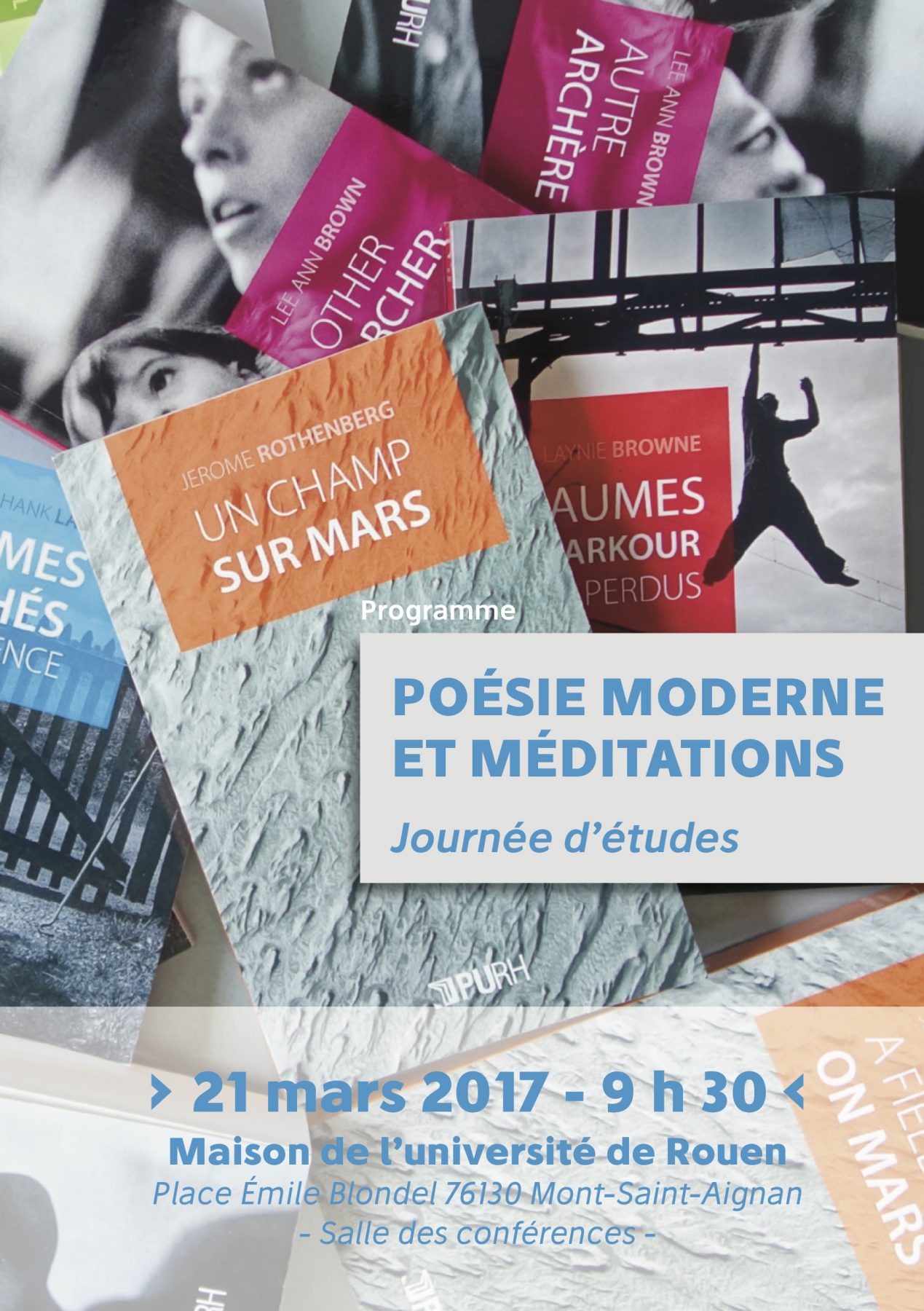 Affiche de la journée d'étude "Poésie moderne et méditations"