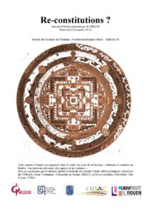 Affiche de la journée d'étude "Re-constitutions ?"