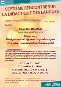 Affiche de la journée d'étude "Septième Rencontre sur la Didactique des Langues"