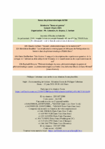 Affiche de la journée d'étude "sexes et genres"