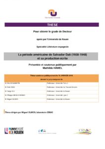 Affiche de la soutenance "Mathilde HAMEL-TOROSSIAN"