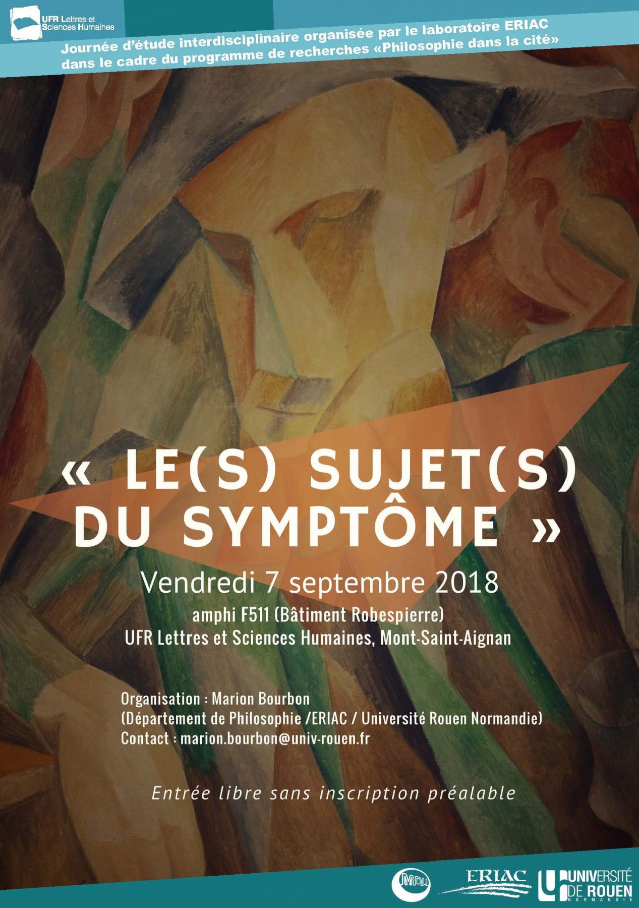 Affiche de la journée d'étude "Le(s) sujet(s) du symptôme"