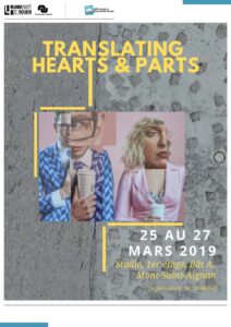Affiche du colloque "Translating Hearts & Parts. Composer et transposer les parties du corps"