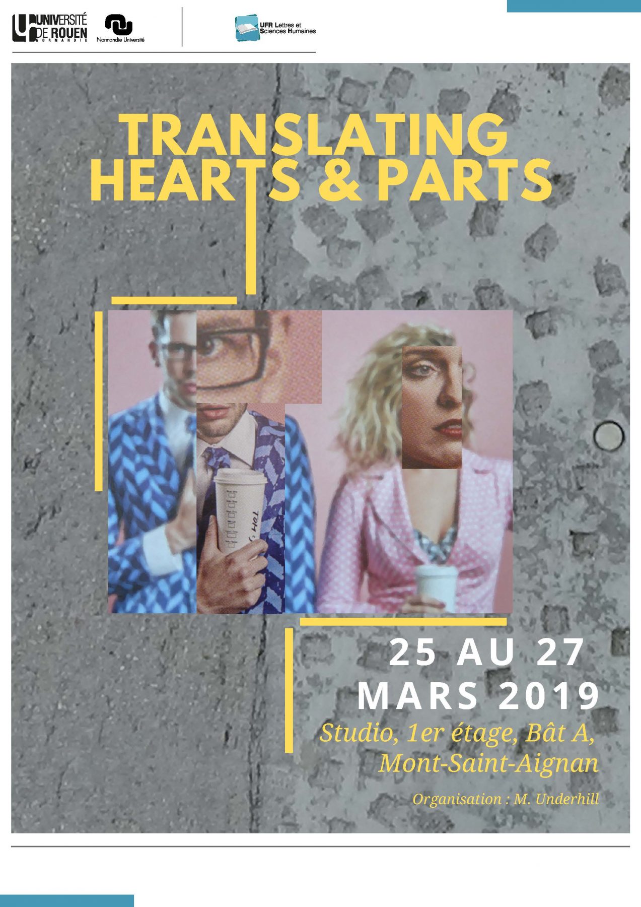 Affiche du colloque "Translating Hearts & Parts. Composer et transposer les parties du corps"