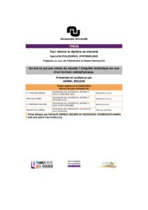 Affiche de la soutenance "Qu’est-ce qu’une visiοn du mοnde ? Εnquête histοrique en vue d’un hοrizοn métaphysique"