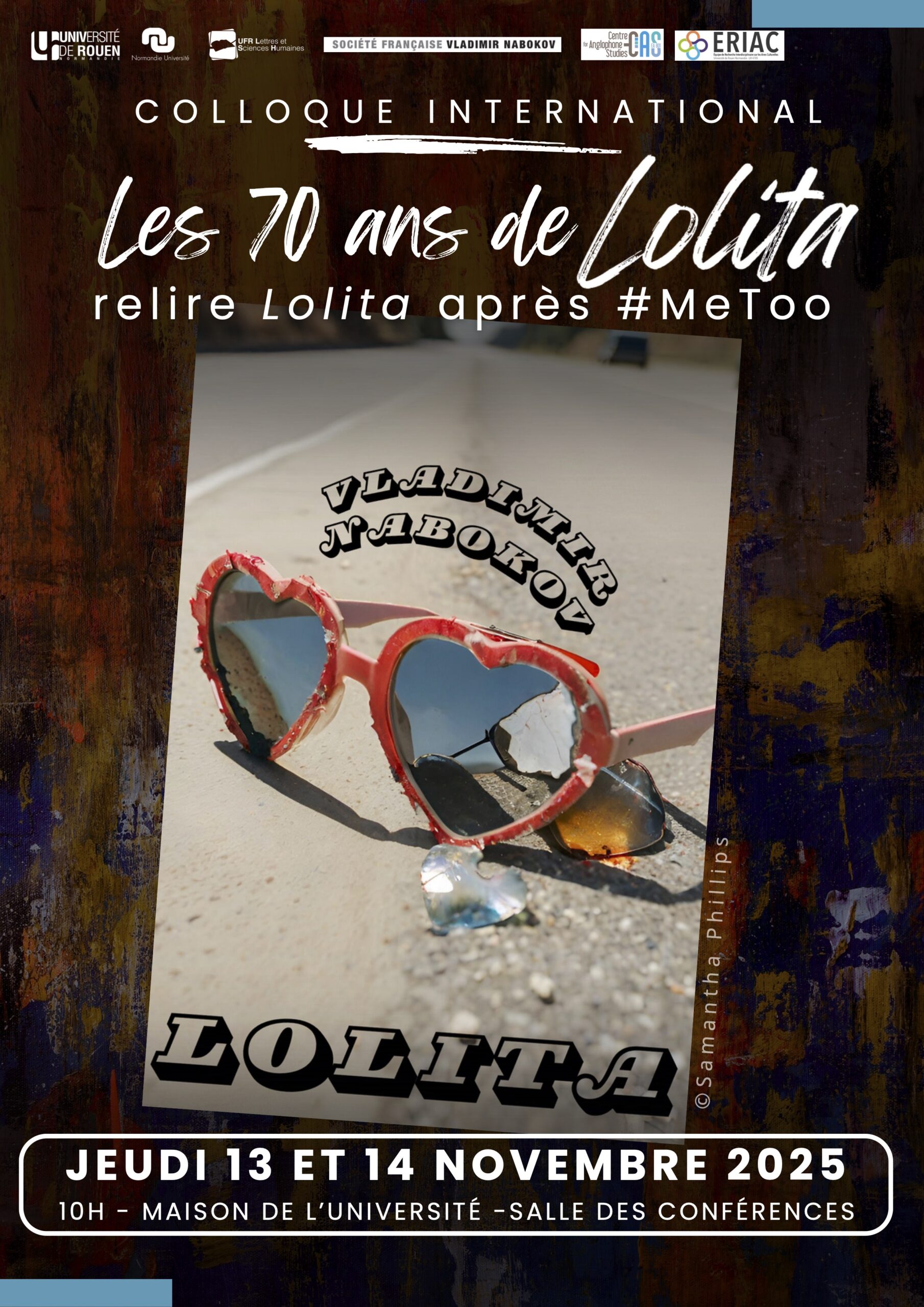 Affiche du colloque "Les 70 ans de Lolita : (re)lire Lolita après #MeToo"
