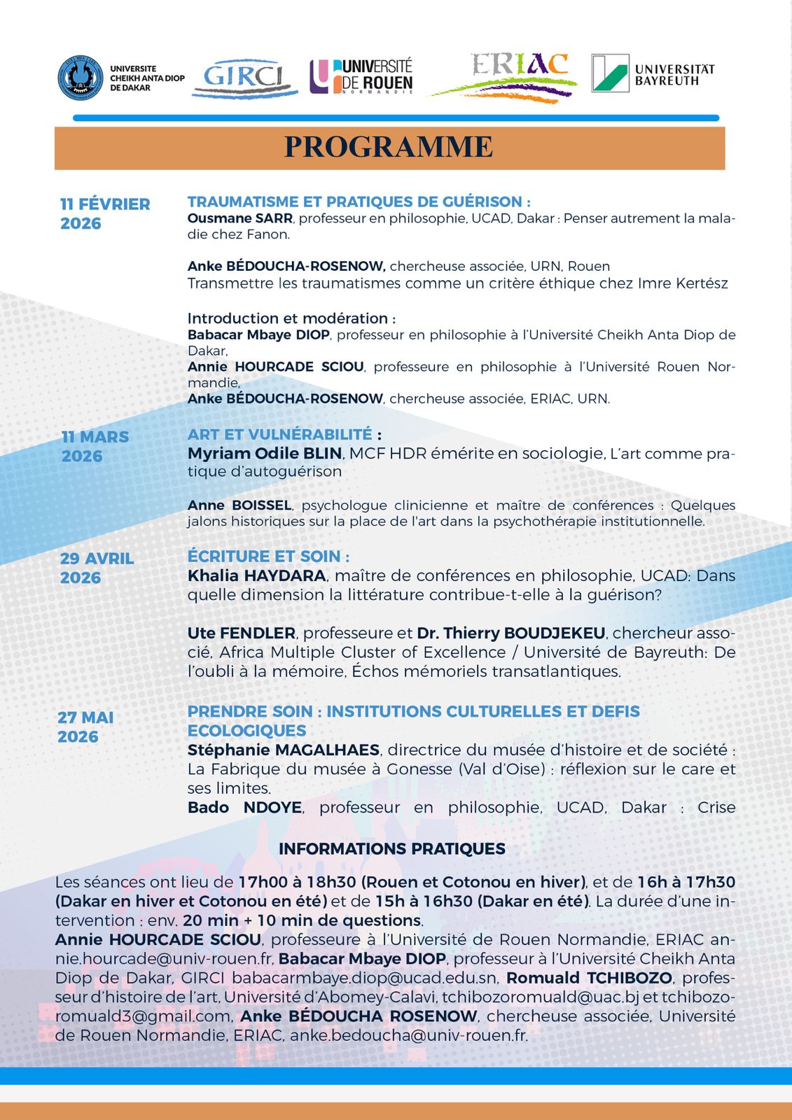 Affiche du webinaire "Art, éthique et soin"