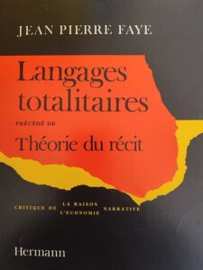 Affiche du colloque "Le langage, la narration, l’histoire: autour de Jean-Pierre Faye"