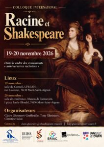 Affiche du colloque "Racine et Shakespeare"